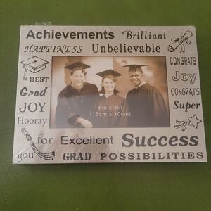 NWT Graduation Themed Photo Frame - Black and Silver